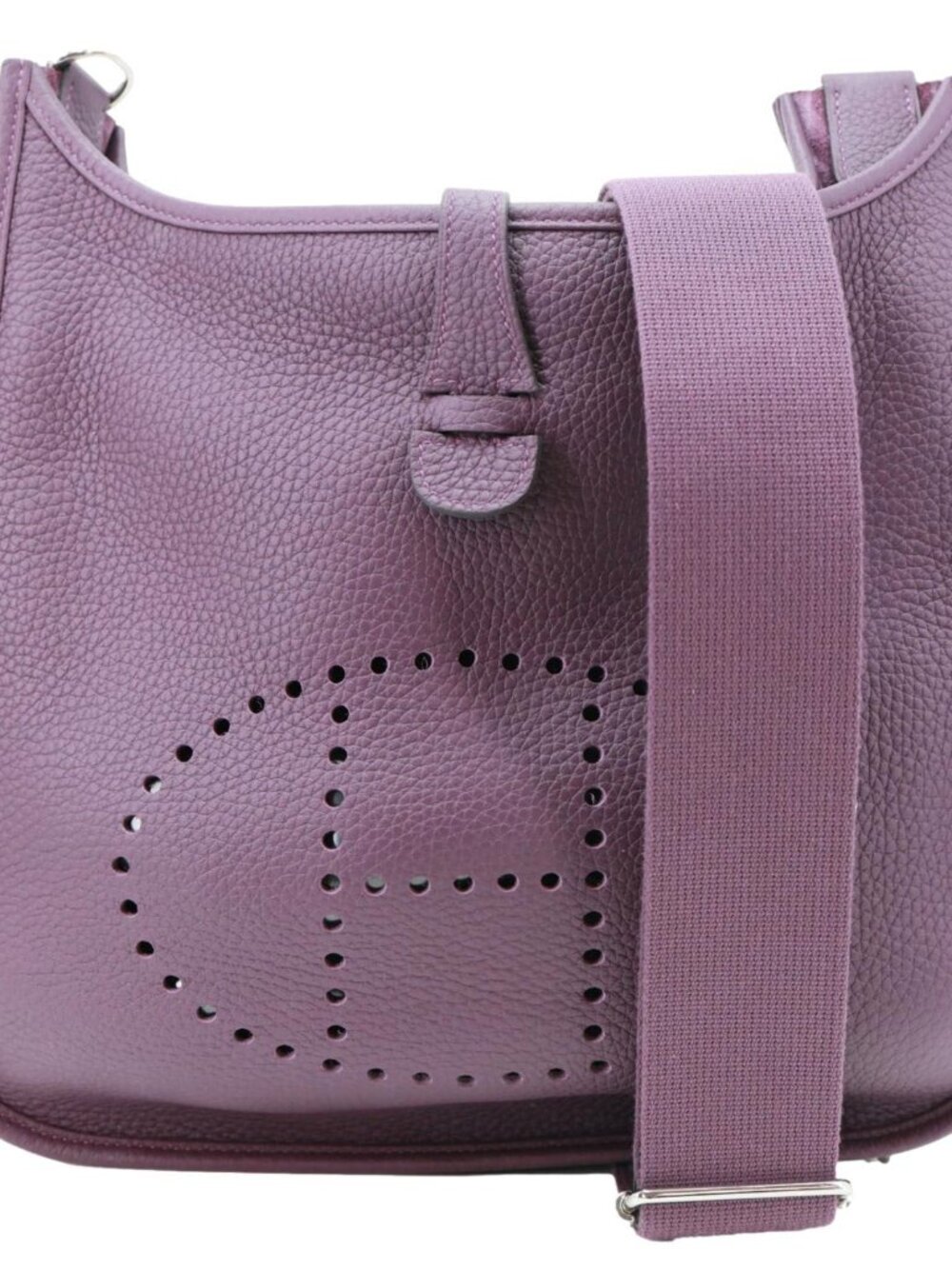 Hermes  Evelyne PM Clemence Leather Crossbody Bag Purple